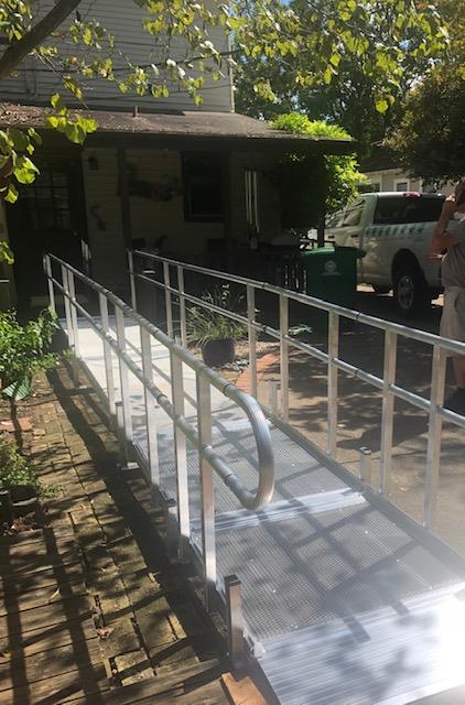 Extended Shot Silver Ramp Leading to Porch