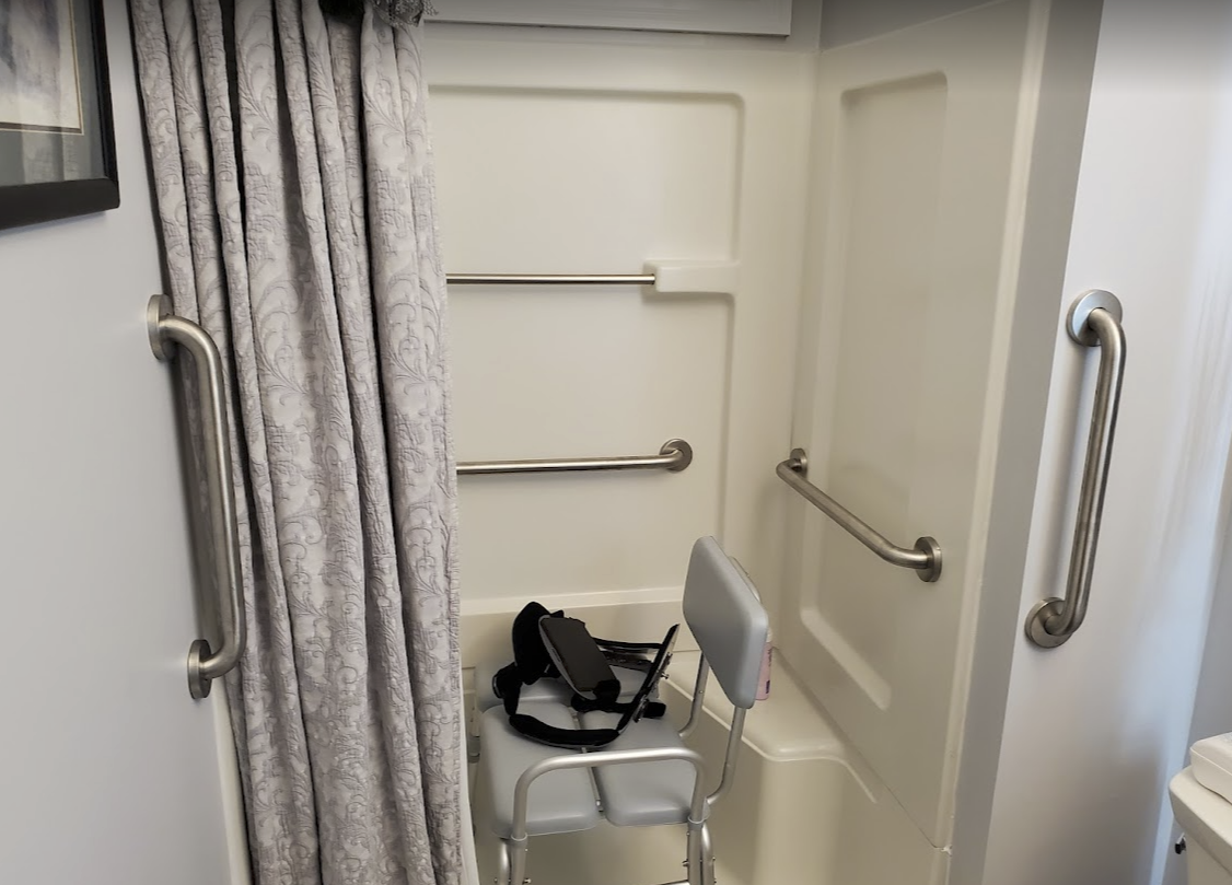 Grab bars with chair